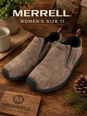 Merrell Jungle Moc J60788 Gunsmoke Suede Slip On Shoes Women’s US 11 EU 42